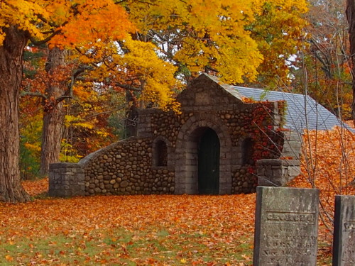 Crypt and graves